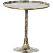 Pegane - Table d'appoint ronde en imitation marbre
