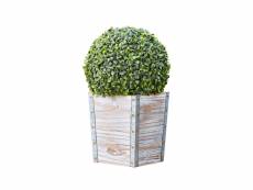 Plante arbuste artificiel en pot led jardin extérieur intérieur énergie solaire vert teamson home pt-od0005