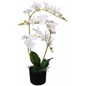 Plante artificielle avec pot orchidée 65 cm blanc