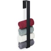 Porte-serviettes, inox 430, salle de bain, cuisine, support autoadhésif, sans perçage, hlp 45 x 4 x 6 cm, noir - Relaxdays