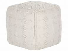 Pouf en coton blanc 40 x 40 cm warangal 358326
