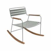 Rocking chair Surprising / Métal & teck - Fermob gris en métal