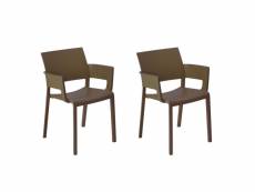 Set 2 fauteuils fiona sable - resol - marron - fibre de verre, polypropylène 580x530x810mm