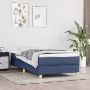 Sommier à ressorts de lit Résistant et confortable, Tapissier à lattes, Bleu 90x200 cm Tissu OIB8088E