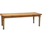 Table à rallonge bois massif de tilleul, finition naturelle
