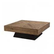 Table basse carrée en pin recyclé piètement noir L99