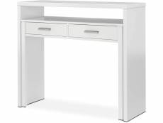 Table console extensible convertible en bureau coloris blanc artik - longueur 98,5 x hauteur 87,5 x profondeur 36 - 70 cm
