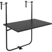 Table de balcon suspendue hauteur réglable métal noir - Noir