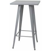 Table haute mange debout style industriel en métal gris