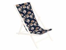 Toile de rechange 131x44 cm, tissu de remplacement de fauteuil de plage, chaise longue pliante en bois motif roses anciennes [119]