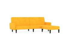 Vidaxl canapé-lit à 2 places avec repose-pied jaune