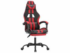 Vidaxl chaise de jeu pivotante et repose-pied noir et rouge similicuir