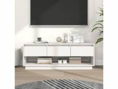 Vidaxl meuble tv blanc 110,5x34x40 cm bois de pin massif