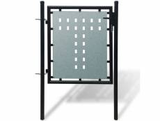 Vidaxl portail simple de clôture noir 100x125 cm 141684