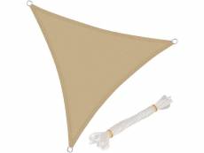 Voile d’ombrage triangulaire en hdpe. Protection contre le soleil .5x5x5m sable