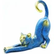 Xinuy - Chat étirement Statue Figurine Sculpture cadeaux pour amoureux des chats Art chat bureau décor à la maison accessoires de bureau décoration