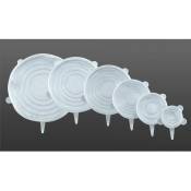 6 Couvres-pots extensibles en silicone Stretch - Diam 20 - Blanc
