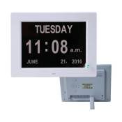 8' lcd Horloge Numérique Calendrier avec Date, Horloge Calendrier avec Date, Jour et Heure Horloge Alzheimer Horloge pour Les Seniors,C'est pour Les