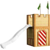 Arthur Maison Enfant avec Toboggan blanc Aire de Jeux pour l'extérieur Maisonnette / Cabane de Jeu en Bois fsc - Marron - AXI