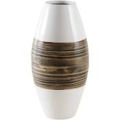 Aubry Gaspard - Vase en bambou naturel et laqué blanc M1 - Naturel