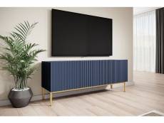 Bobochic meuble tv 150 cm kasha pieds or bleu foncé