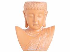 Cache pot bouddha en céramique couleur terracotta