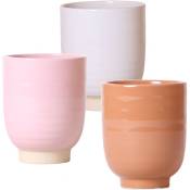 Cache-pot Glazed - céramique émaillée avec pied - blanc - adapté aux pots de 9cm