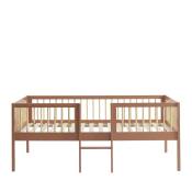 Cadre de lit pour enfant avec échelle en bois 90x190cm