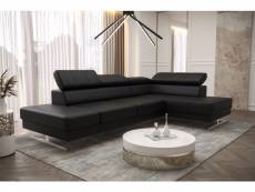 Canapé d'angle en cuir emporio mini 300 x180 cm en plusieurs couleurs - couleur: noir - angle: gauche Azura-44762_20403