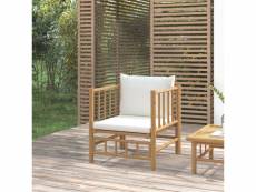 Canapé de jardin canapé relax - banc de jardin avec coussins blanc crème bambou meuble pro frco70099
