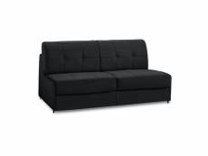 Canapé lit compact 3 places denso express 140cm cuir vachette noir matelas 18cm 20100845897