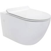 Carapelle wc suspendu + abattant frein de chute taille l Blanc - Blanc