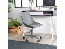 Chaise bureau scandinave hauteur ajustable pivotant à roulettes résine gris
