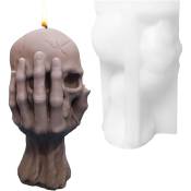 CPSARKV Moule à Bougie Tête de Crâne 3D,Moule Resine
