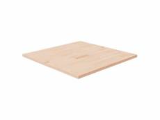 Dessus de table carré 80x80x2,5 cm bois chêne massif non traité