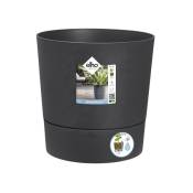 Elho - Pot de fleurs - Greensense Aqua Care Rond 30 - Gris Charbon - Interieur/exterieur - o 29.5 x h 29.1 cm