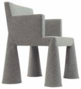 Fauteuil à roulettes V.I.P. Chair / Rembourré - Moooi gris en tissu