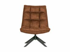 Fauteuil pivotante en cuir pu - chaise 97x70x85 cm