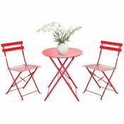 Frankystar - Ensemble bistrot 2 chaises + table pliante pour le jardin, le balcon, la varanda et la terrasse - Ensemble de mobilier d'exterieur en