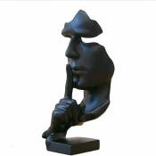 Gabrielle - L'homme silencieux de la sculpture en résine. Le visage abstrait moderne sculpture pensée créative sculpture collection de figures noir