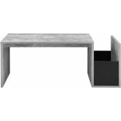 Helloshop26 - Table basse pour salon avec compartiment de stockage 90 cm gris noir - Gris