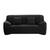 Housse de canapé 3 places noir 190-230 cm confortable