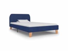 Inedit lits et accessoires reference praia cadre de lit bleu tissu 90 x 200 cm