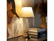 Lampe de bureau paisley e27 hauteur 45 cm laiton beige