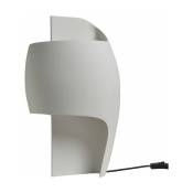 Lampe design en gypse et aluminium blanche 24x22,6cm