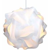 Lampe puzzle abat-jour xl - Luminaire iq 30 pcs 15 designs lumière blanche - Diamètre env 40 cm - Avec support plafond câble douille E27 - white
