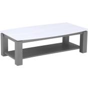Les Tendances - Table basse rectangulaire gris et blanc