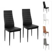 Lot de 2 chaises de salle à manger - Style contemporain - l 40 x p 39 cm - Noir