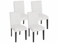Lot de 4 chaises de séjour littau, simili-cuir, blanc