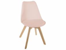 Lot de 4 chaises design scandinave baya - rose poudré